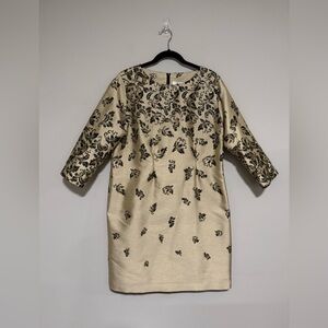 Caroline Rose Gold Botanical Print Dress Size Large Event Holiday Party Classic